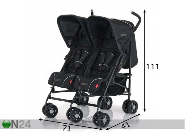 Esprit Sun Duo black прогулочная коляска для близнецов размеры