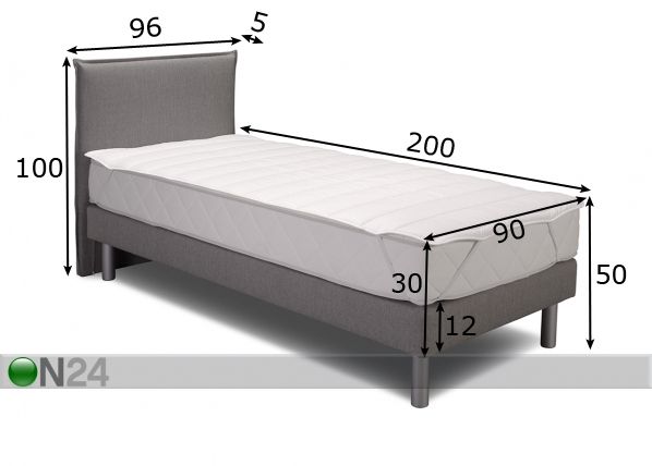 Hypnos комплект кровати Cork 90x200 cm размеры