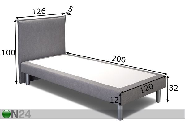 Hypnos основание для матраса с изголовьем Cork 120x200 cm размеры