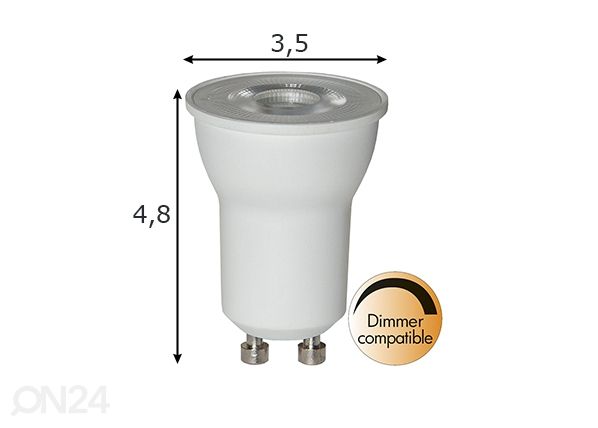 LED лампочка для точечного света GU10 3,6 Вт размеры