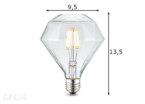 LED лампочка Diamond, E27, 4W размеры