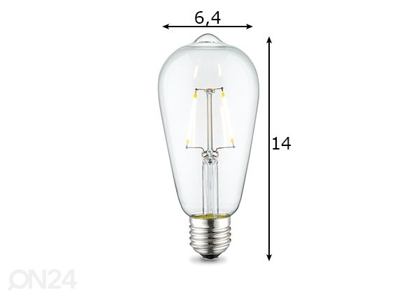 LED лампочка Drop, E27, 2W размеры