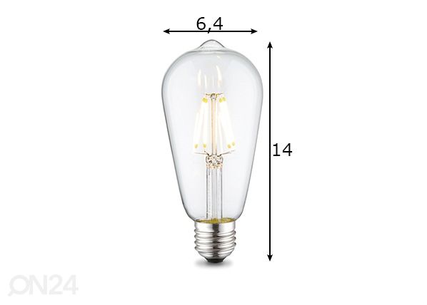 LED лампочка Drop, E27, 6W размеры