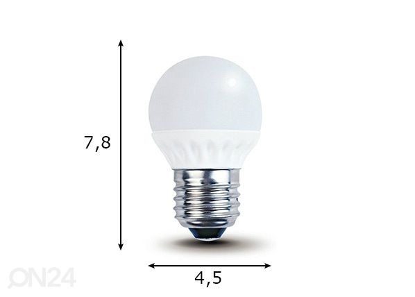 LED лампочка E27 5 Вт 4 шт размеры
