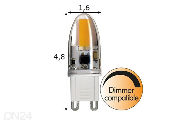 LED лампочка G9 1,6 Вт размеры