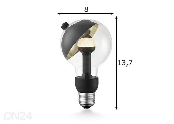 LED лампочка Move Me sphere, E27, 3W размеры