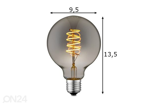 LED лампочка Spiral, E27, 4W размеры