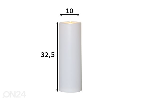 LED свеча Flamme Rak белый h32,5 cm размеры