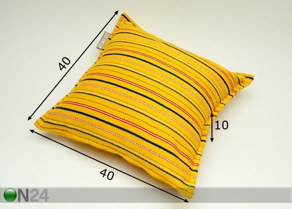 Muhu желто-полосатая декоративная подушка 40х40 см размеры