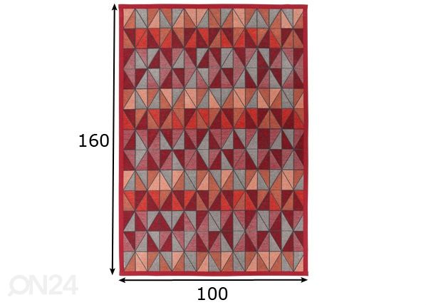 Narma smartWeave® ковер Treski red 100x160 см размеры