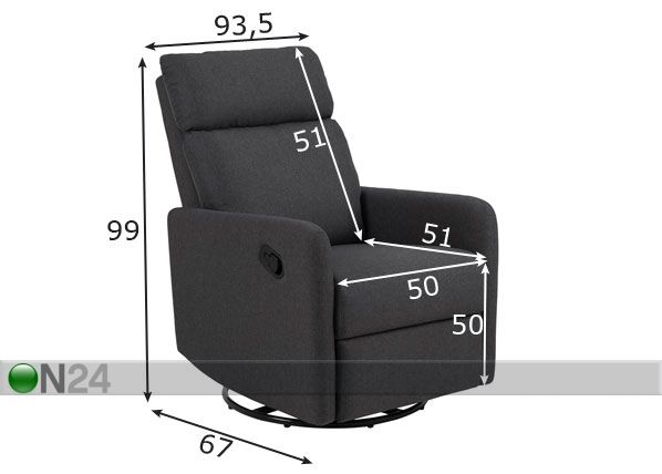 Recliner кресло Mikkeli размеры