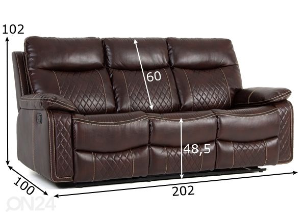 Recliner 3-местный диван размеры