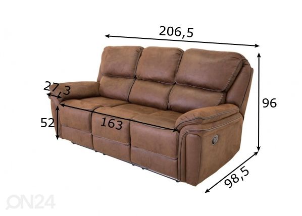 Recliner 3-местный диван Saranda размеры
