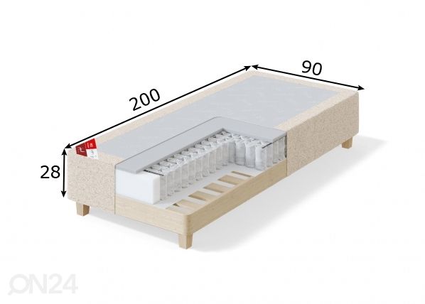 Sleepwell нижняя кушетка RED CONTINENTAL 90x200 cm размеры