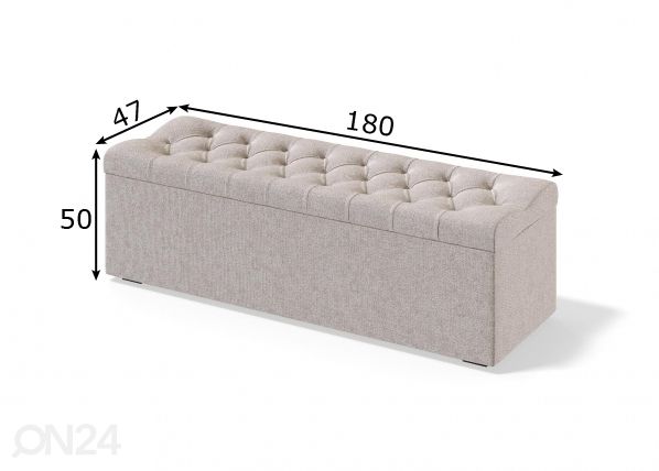 Sleepwell сундук / ящик для белья RED/BLACK SOLHALL 180 cm размеры