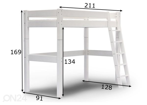 Suwem высокая двухъярусная кровать Lahe 80x200 cm размеры