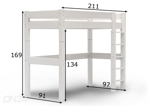 Suwem высокая двухъярусная кровать Lahe 80x200 cm размеры