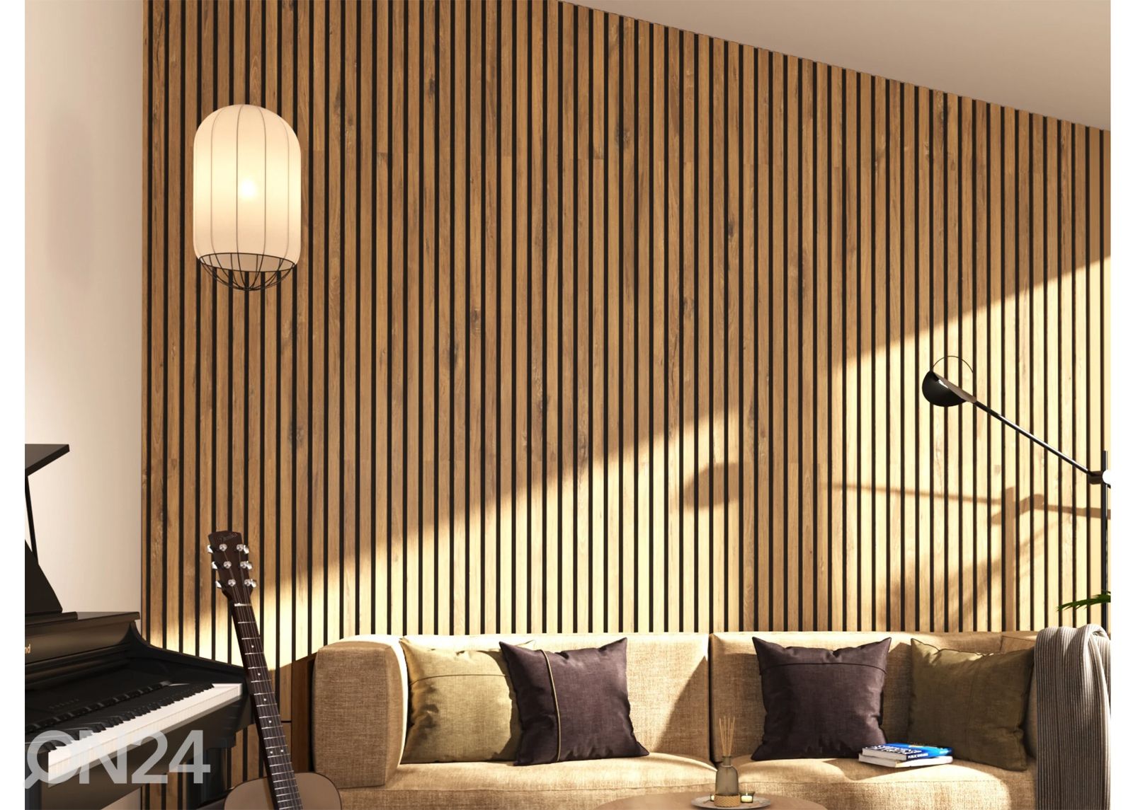 Акустическая стеновая панель из массива дерева 240x40 cm увеличить