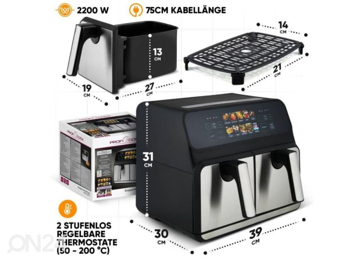 Аэрофритюрница ProfiCook PCFR1287H увеличить размеры