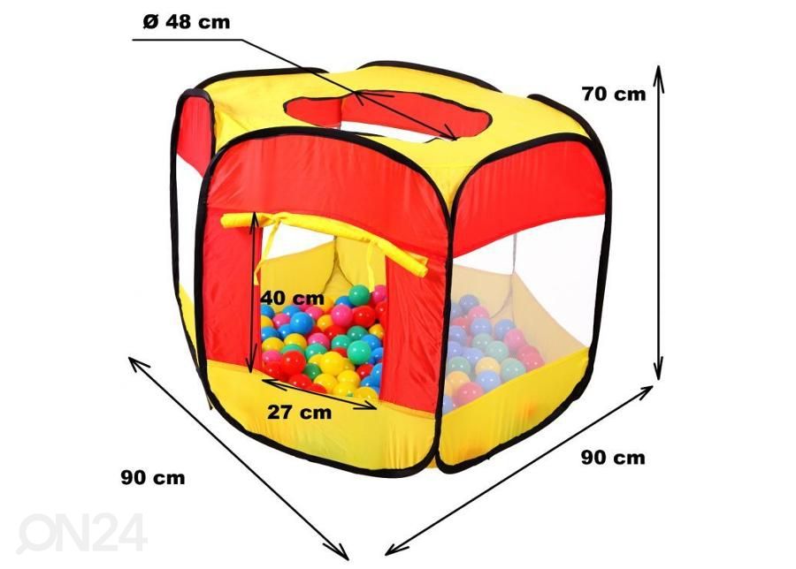 Бассейн с мячами/палатка + 100 мячей увеличить размеры