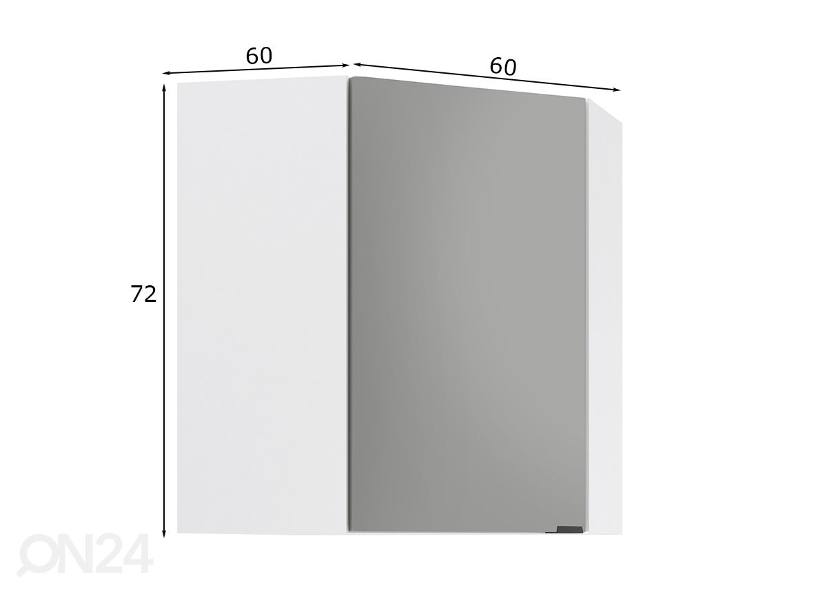 Верхний угловой шкаф Livorno 60x60 cm увеличить размеры