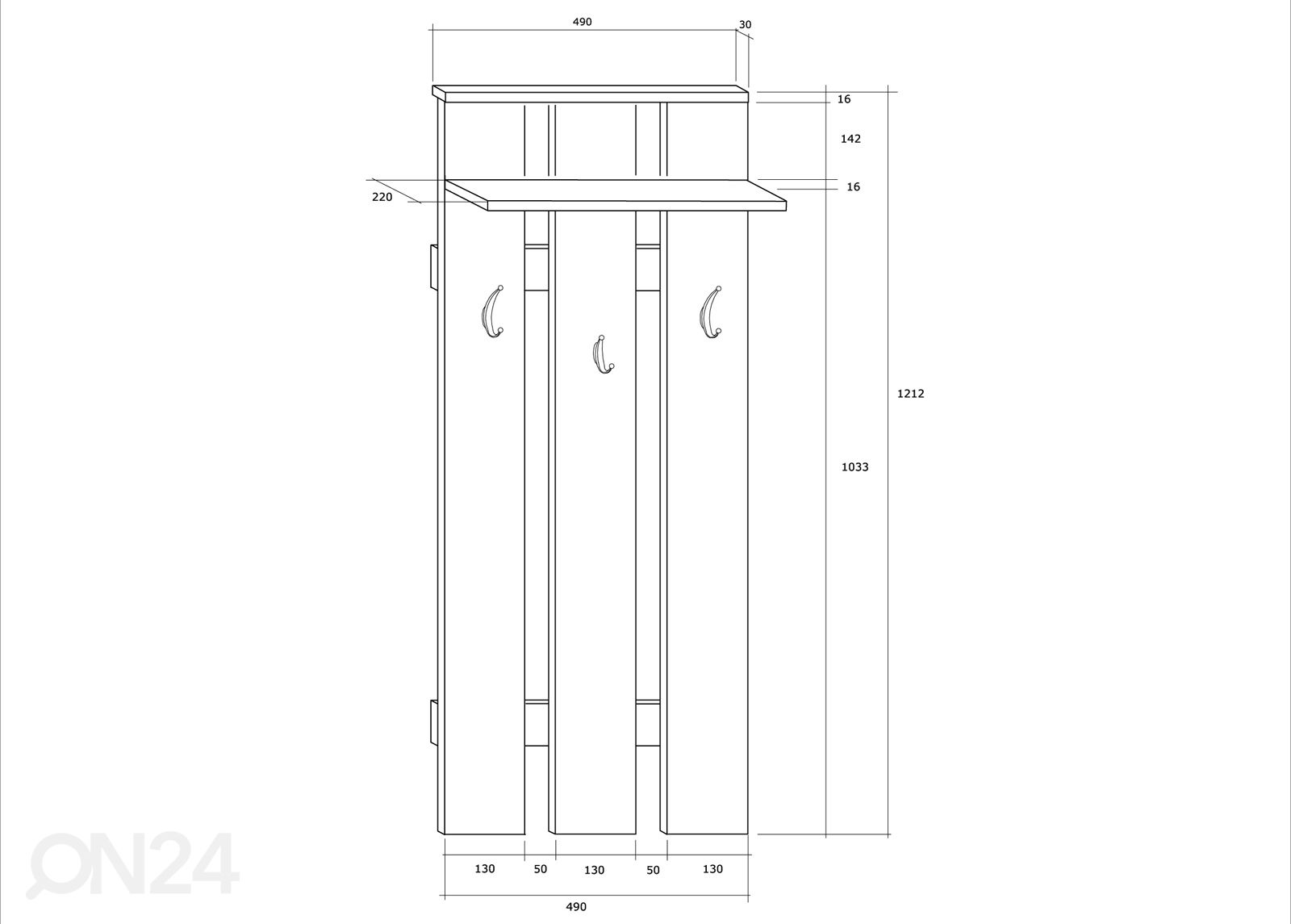 Вешалка 49 cm увеличить размеры