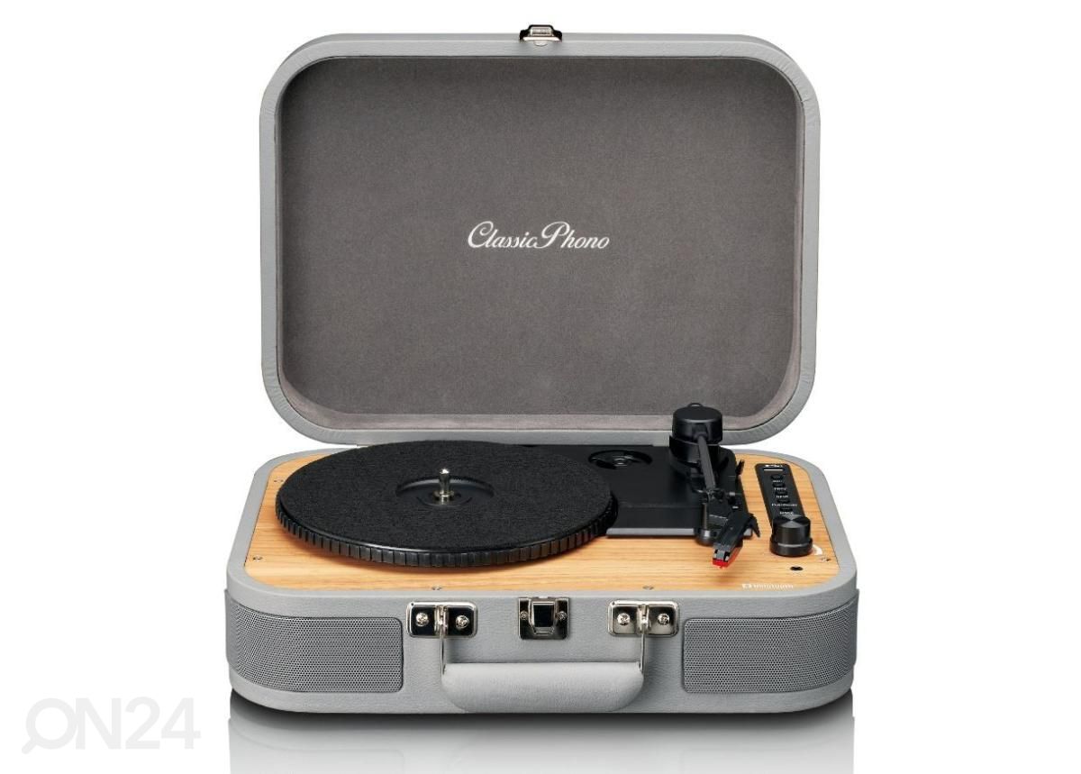 Виниловый проигрыватель Lenco TT116GY в футляре, серый увеличить