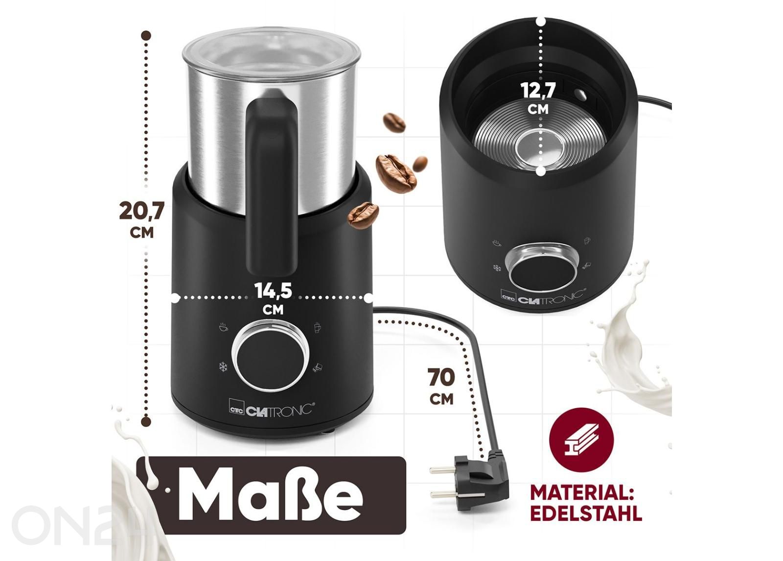 Вспениватель молока Clatronic MS3812 увеличить размеры