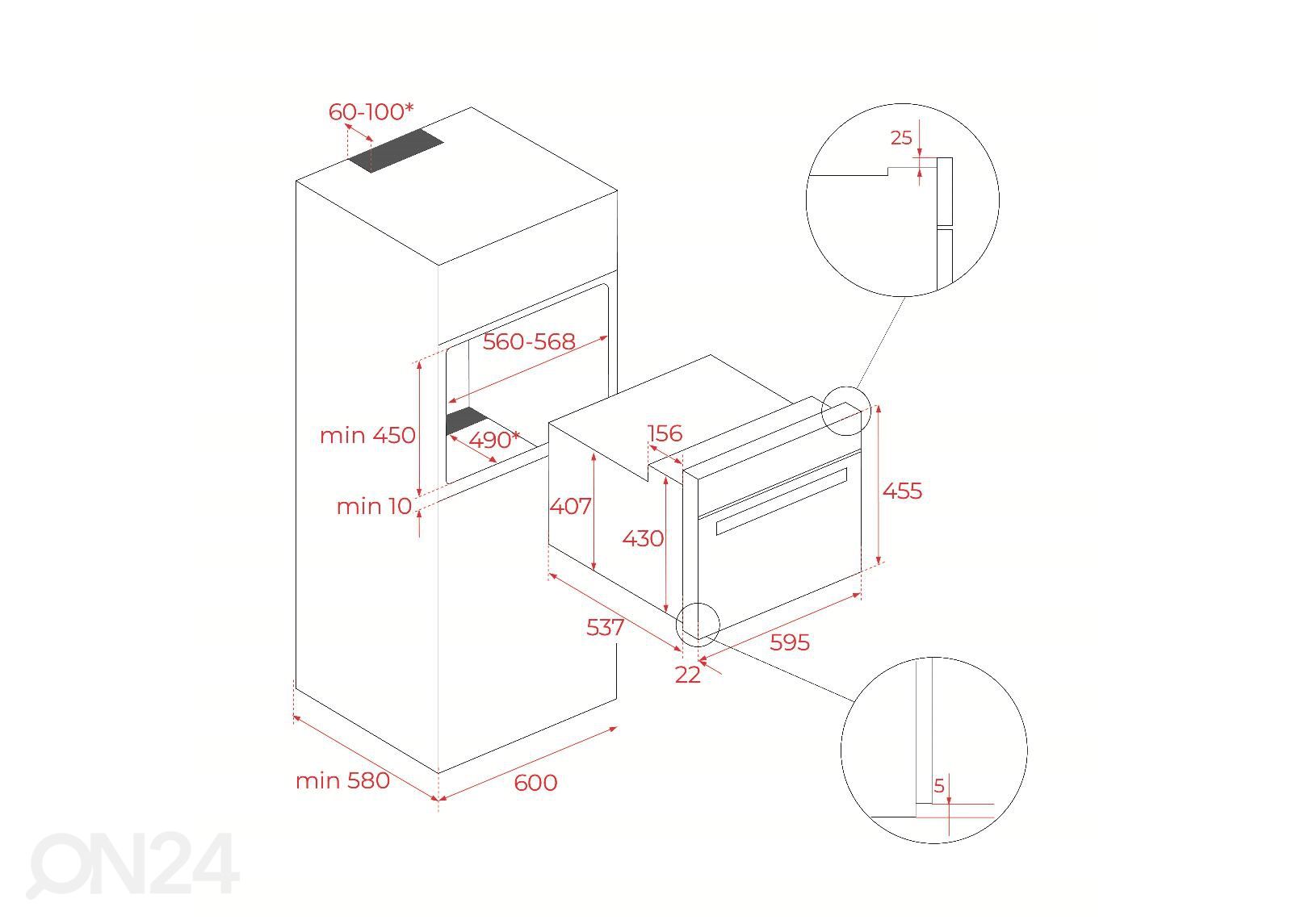 Встраиваемая компактная духовка Teka HLC 8406 BK AirFry увеличить размеры