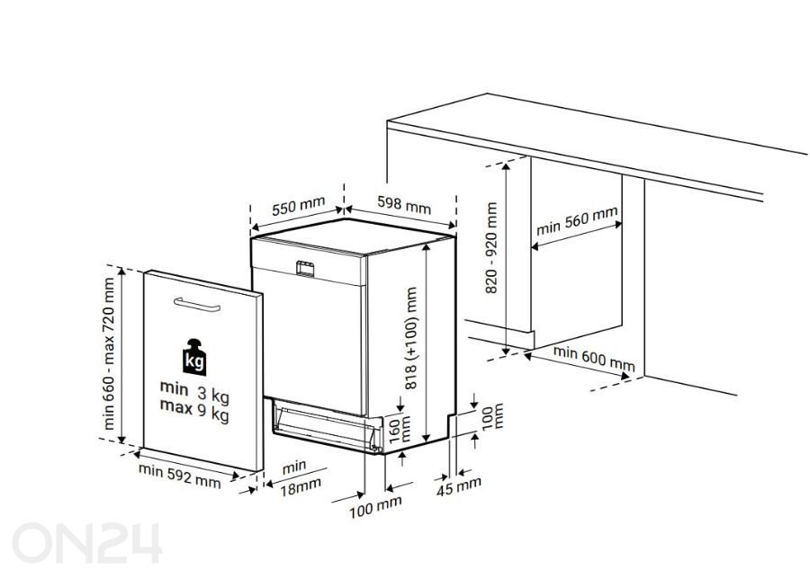 Встраиваемая посудомоечная машина Beko BDIN25323 увеличить размеры