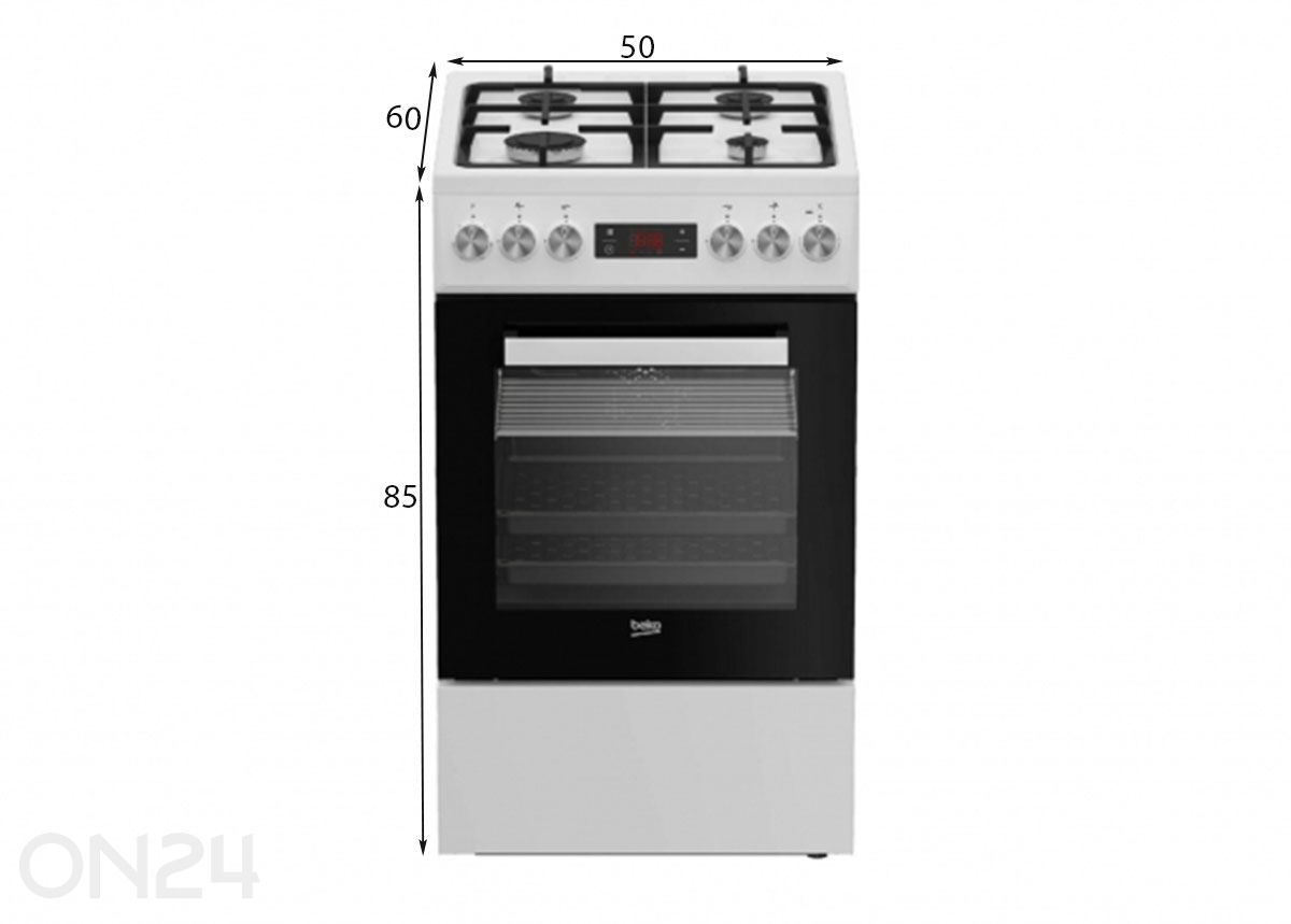 Газовая плита с электрической духовкой Beko FSM52332DWDT увеличить размеры