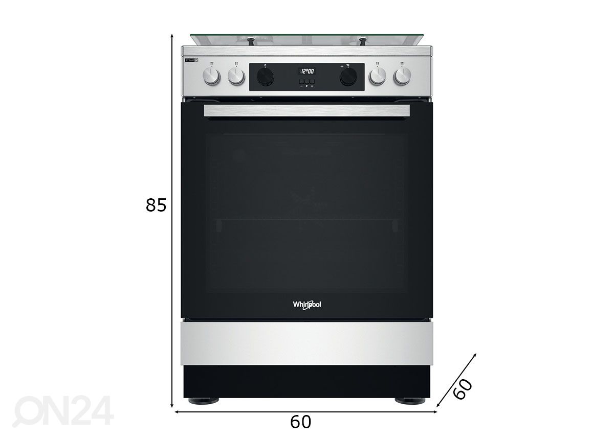 Газовая плита Whirlpool WS68G8CHXE увеличить размеры