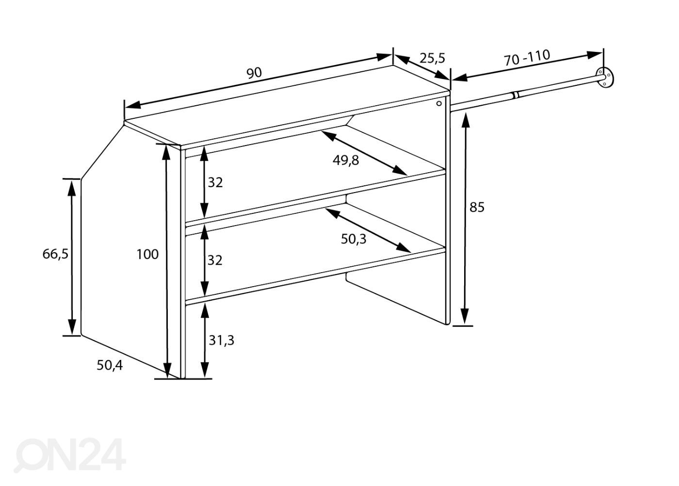 Гардеробная система Dacho для наклонного потолка увеличить размеры
