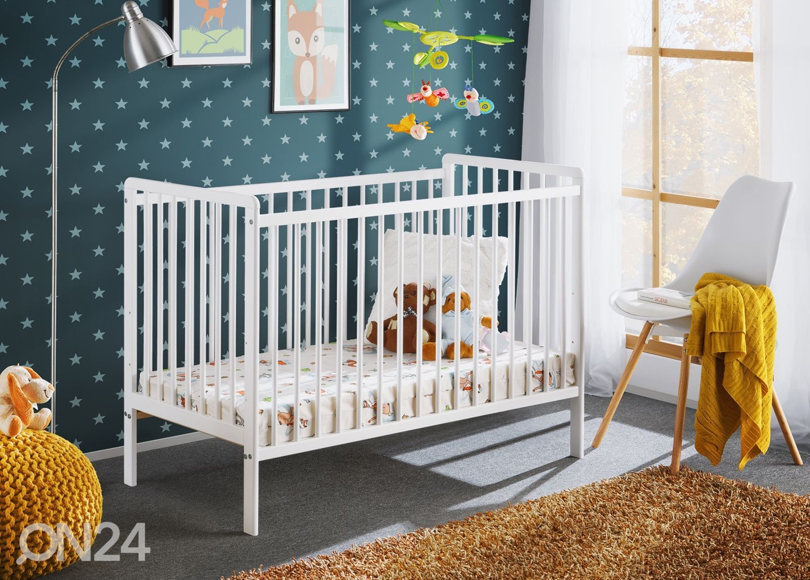 Детская кроватка Cypi II 60x120 cm, белый увеличить