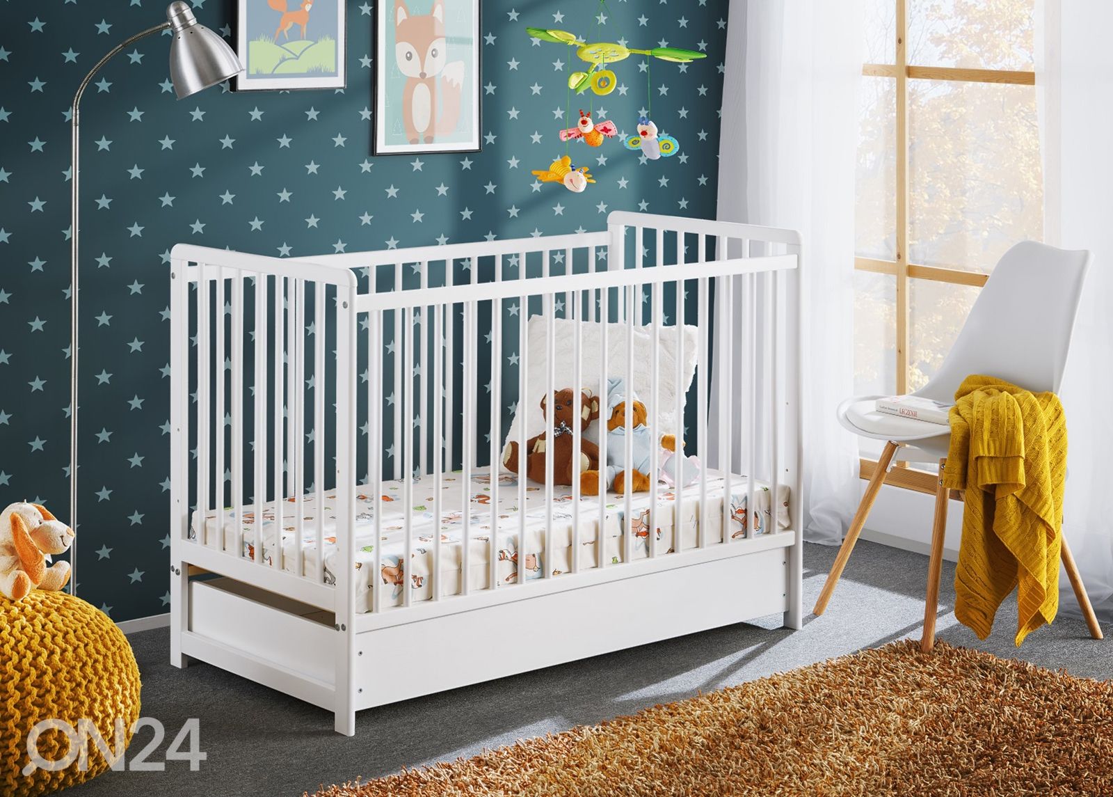 Детская кроватка Cypi II Plus 60x120 cm, белый увеличить