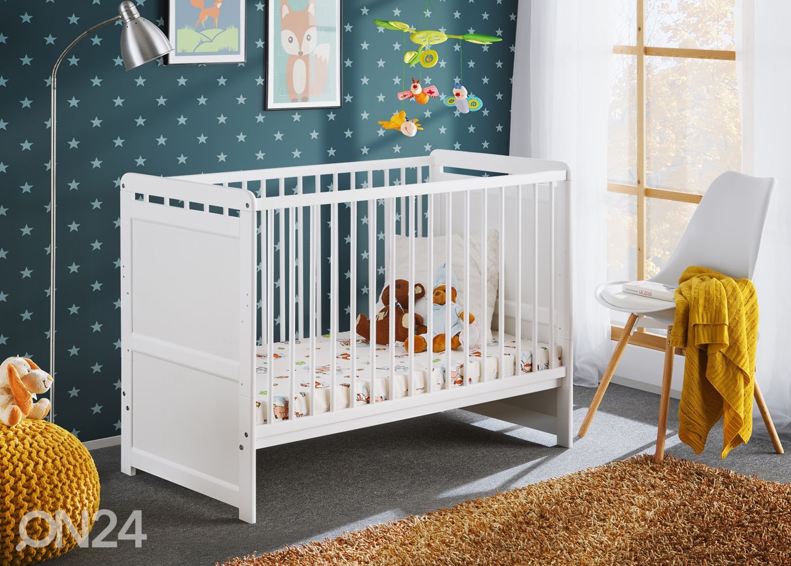 Детская кроватка Tymek 60x120 cm, белый увеличить
