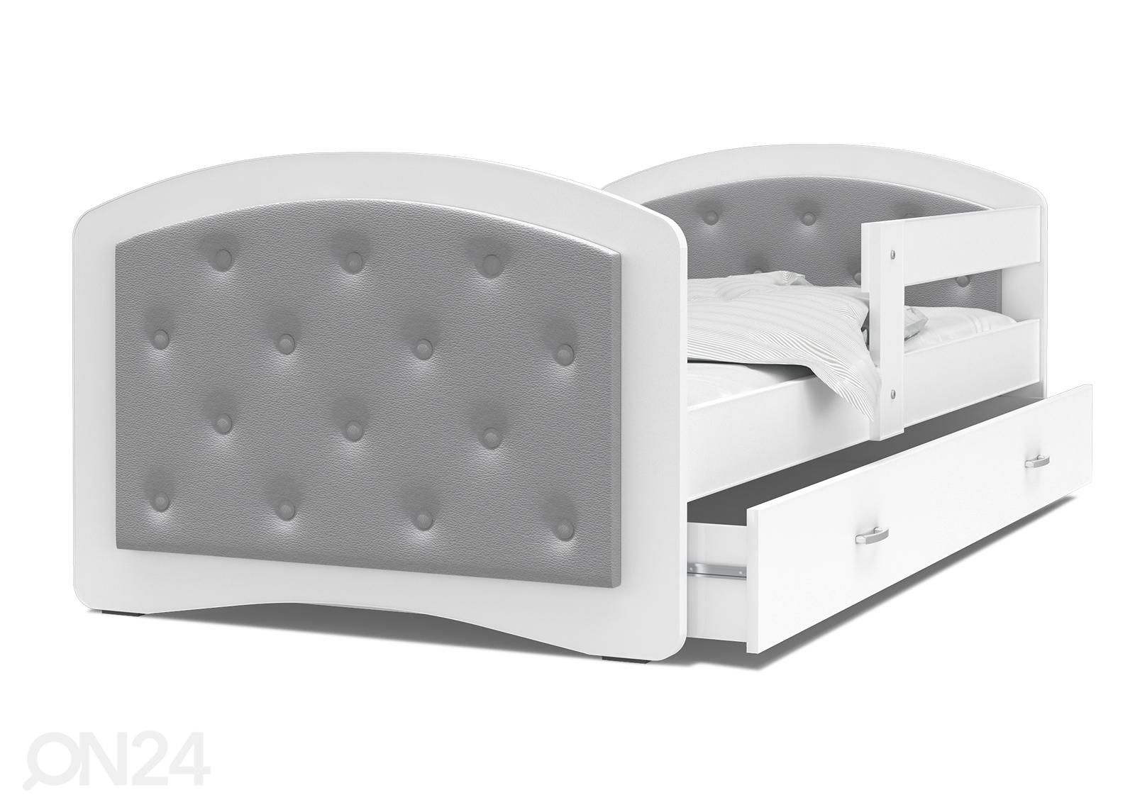 Детская кровать 90x200 cm, белый/серый увеличить