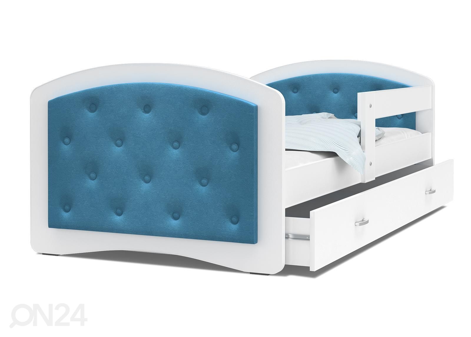Детская кровать 90x200 cm, белый/синий увеличить