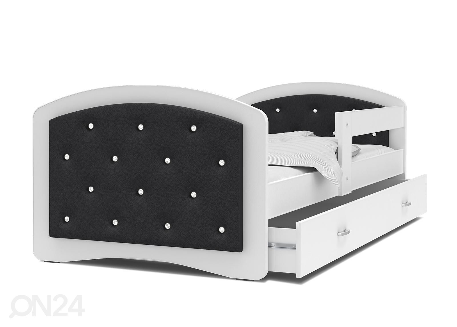 Детская кровать 90x200 cm, белый/чёрный увеличить