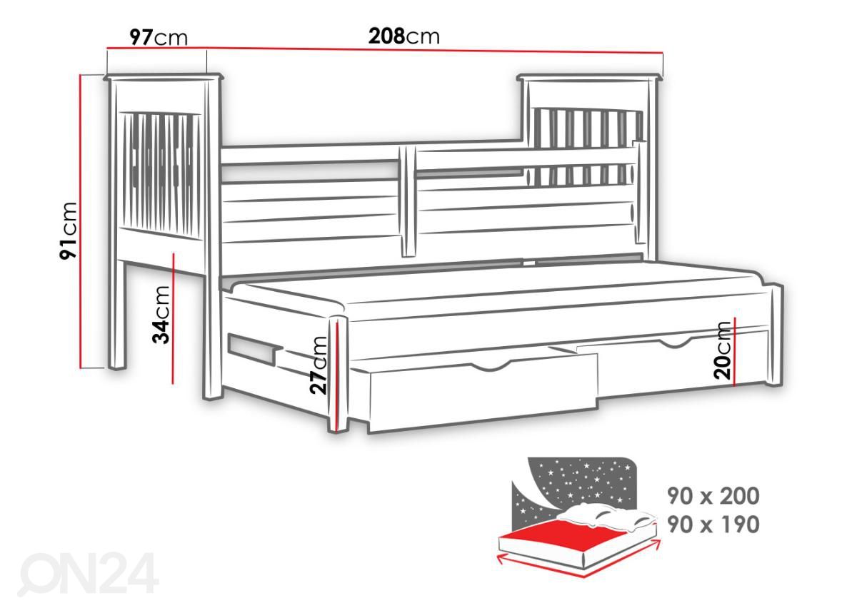 Детская кровать 90x200 cm увеличить размеры