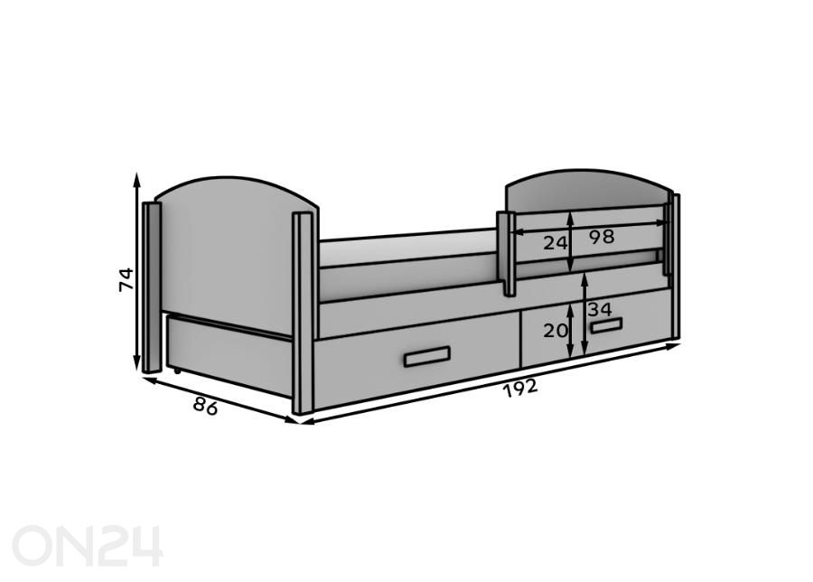 Детская кровать Kalia 80x180 см увеличить размеры