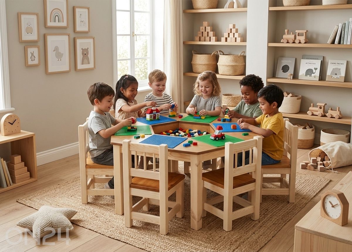 Детский стол для лего Ø 120xh53 cm увеличить