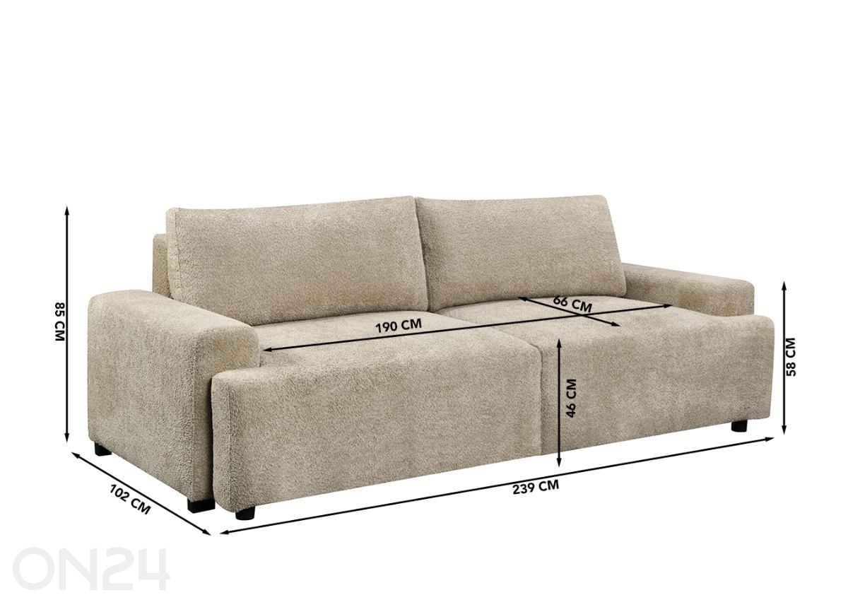 Диван-кровать с ящиком Brette увеличить размеры