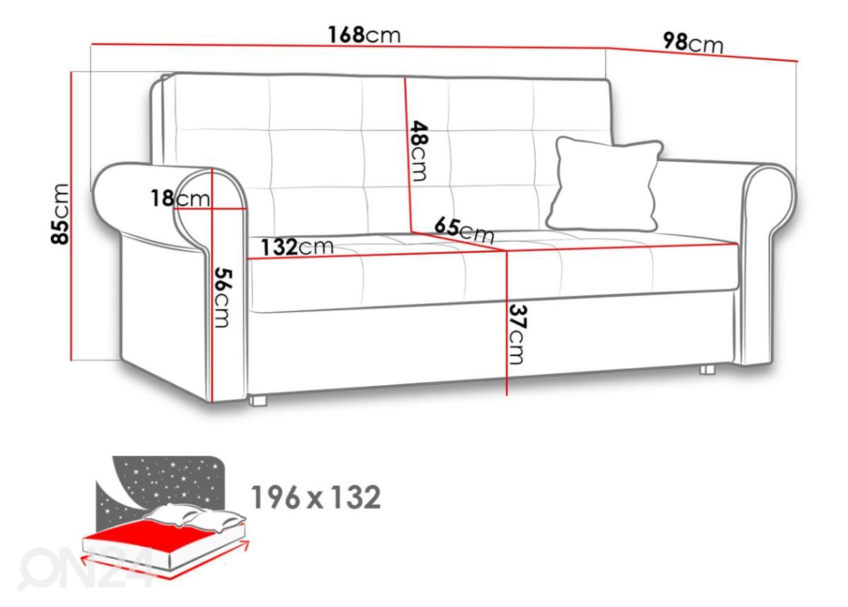 Диван-кровать 168 см увеличить размеры