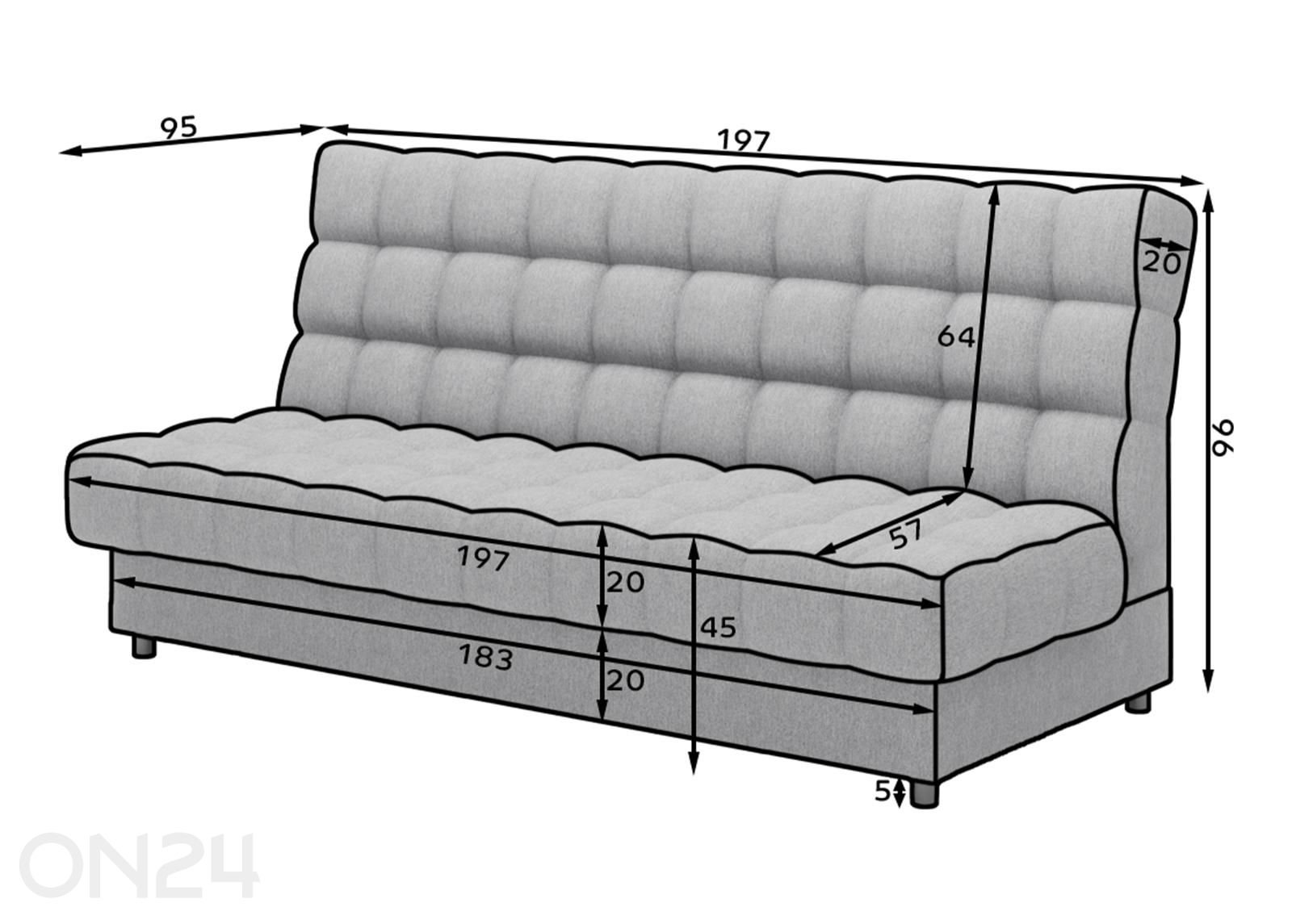 Диван-кровать Kavala увеличить размеры