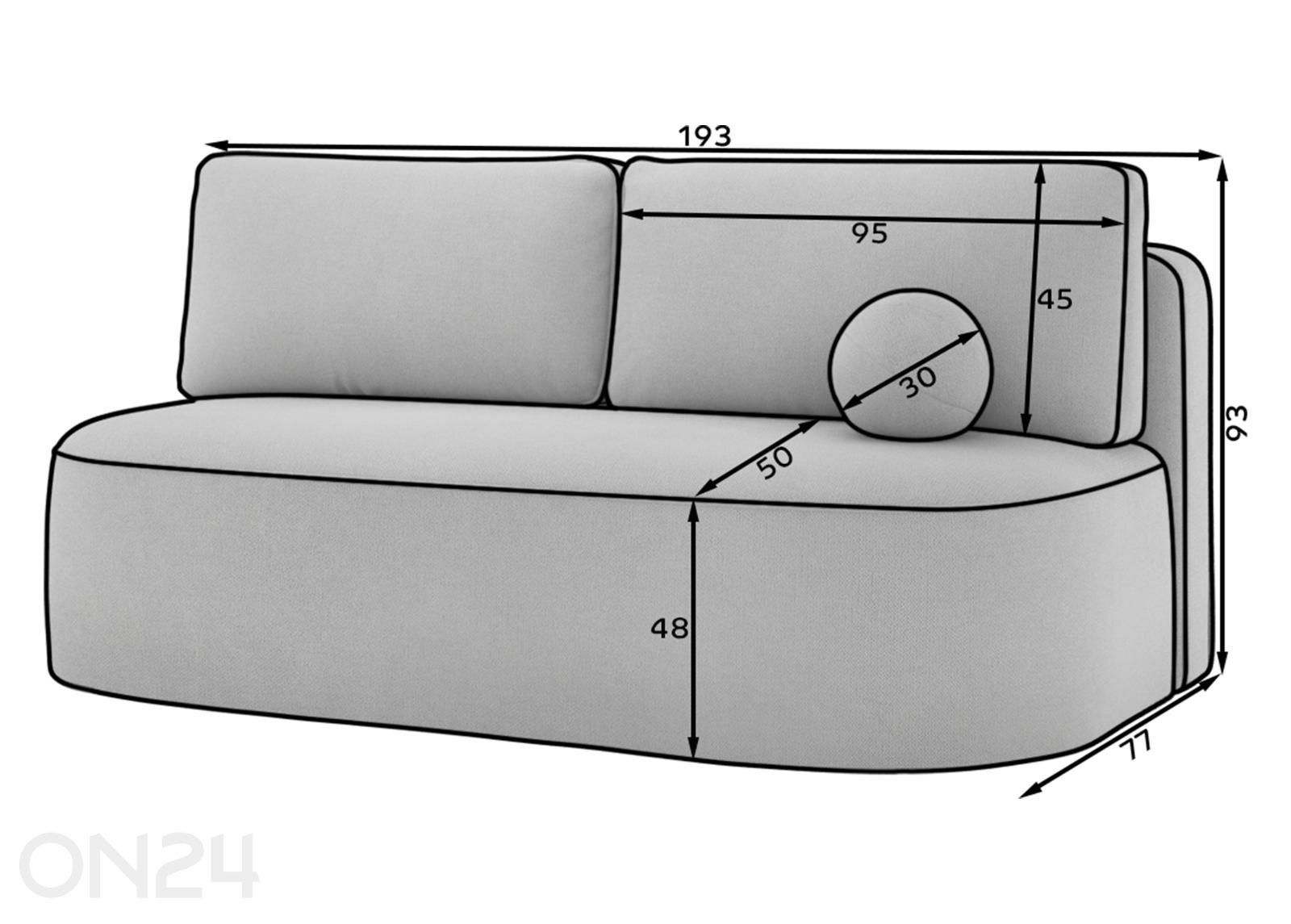 Диван-кровать Lilana увеличить размеры
