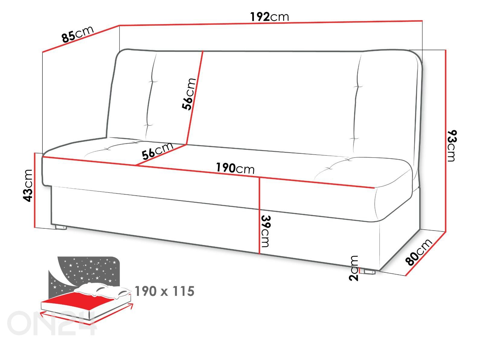 Диван-кровать Marino увеличить размеры