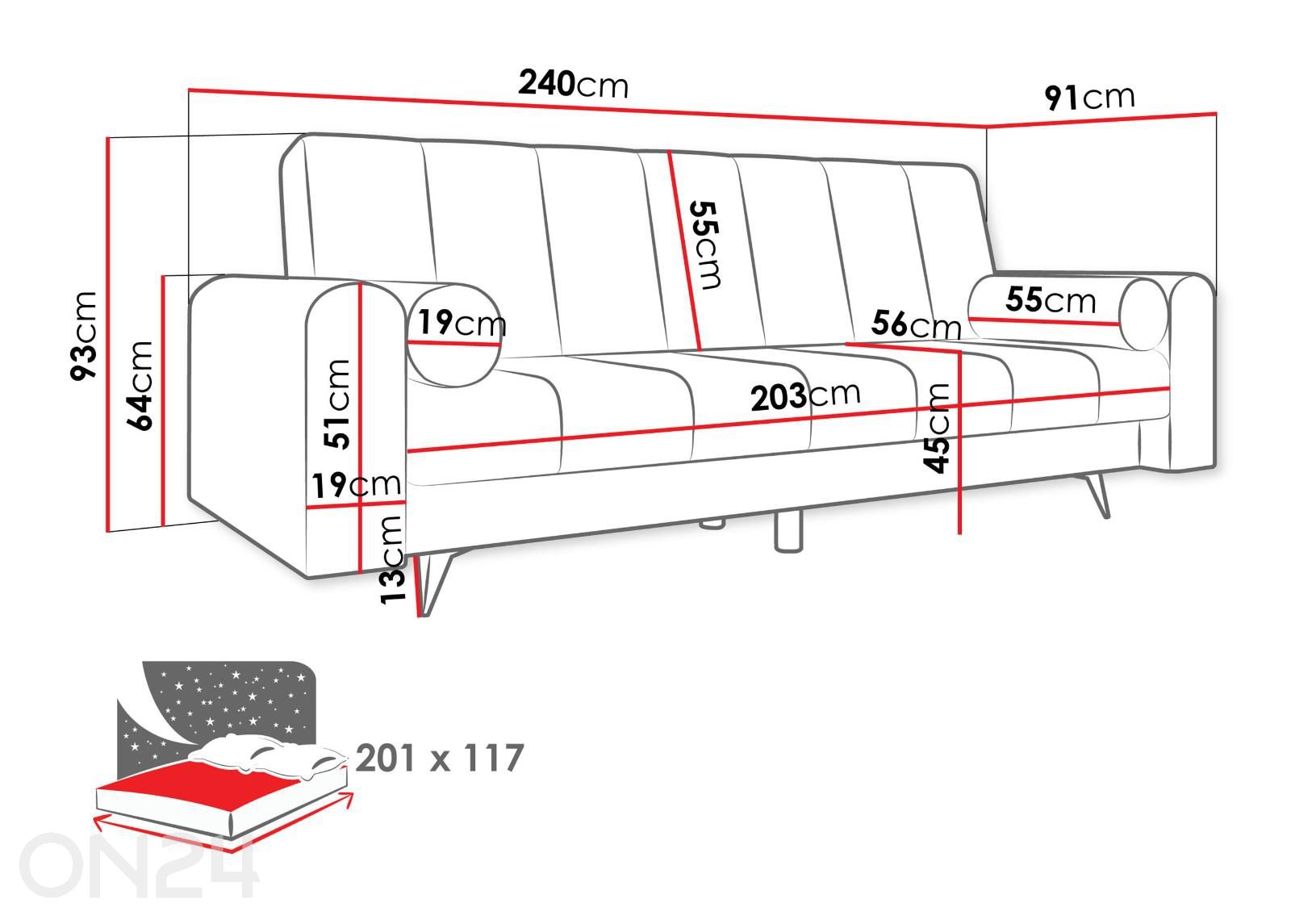 Диван-кровать Zuri увеличить размеры