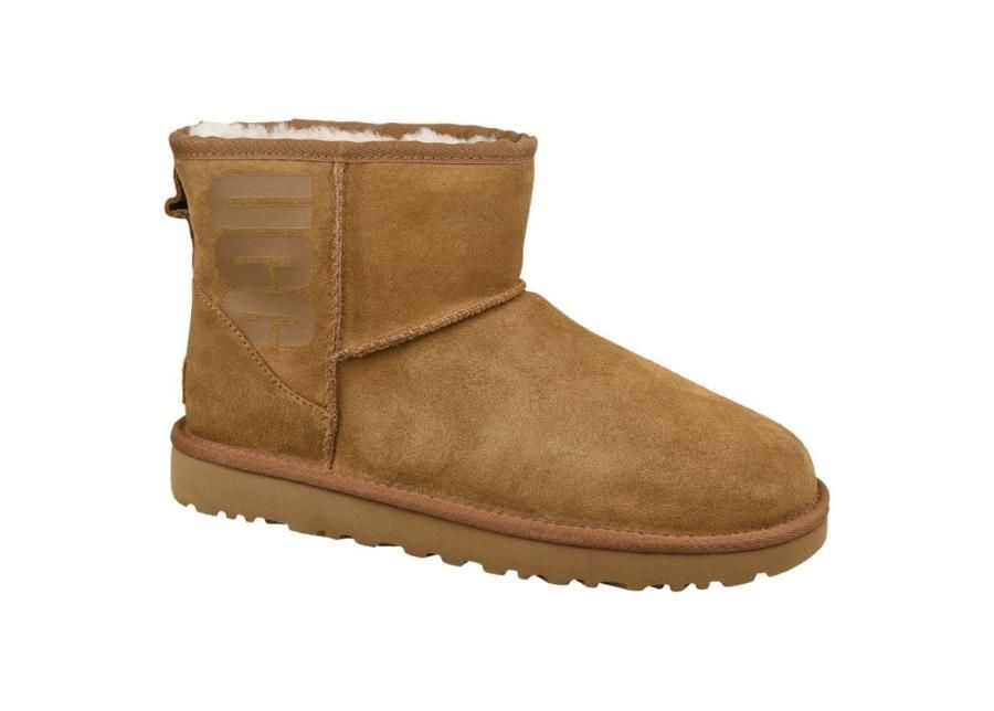 Женские зимние сапоги UGG Classic Mini UGG Rubber Logo W увеличить