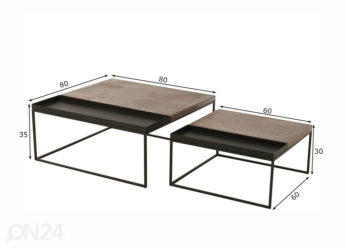 Журнальные столы Bronze 2 шт увеличить размеры